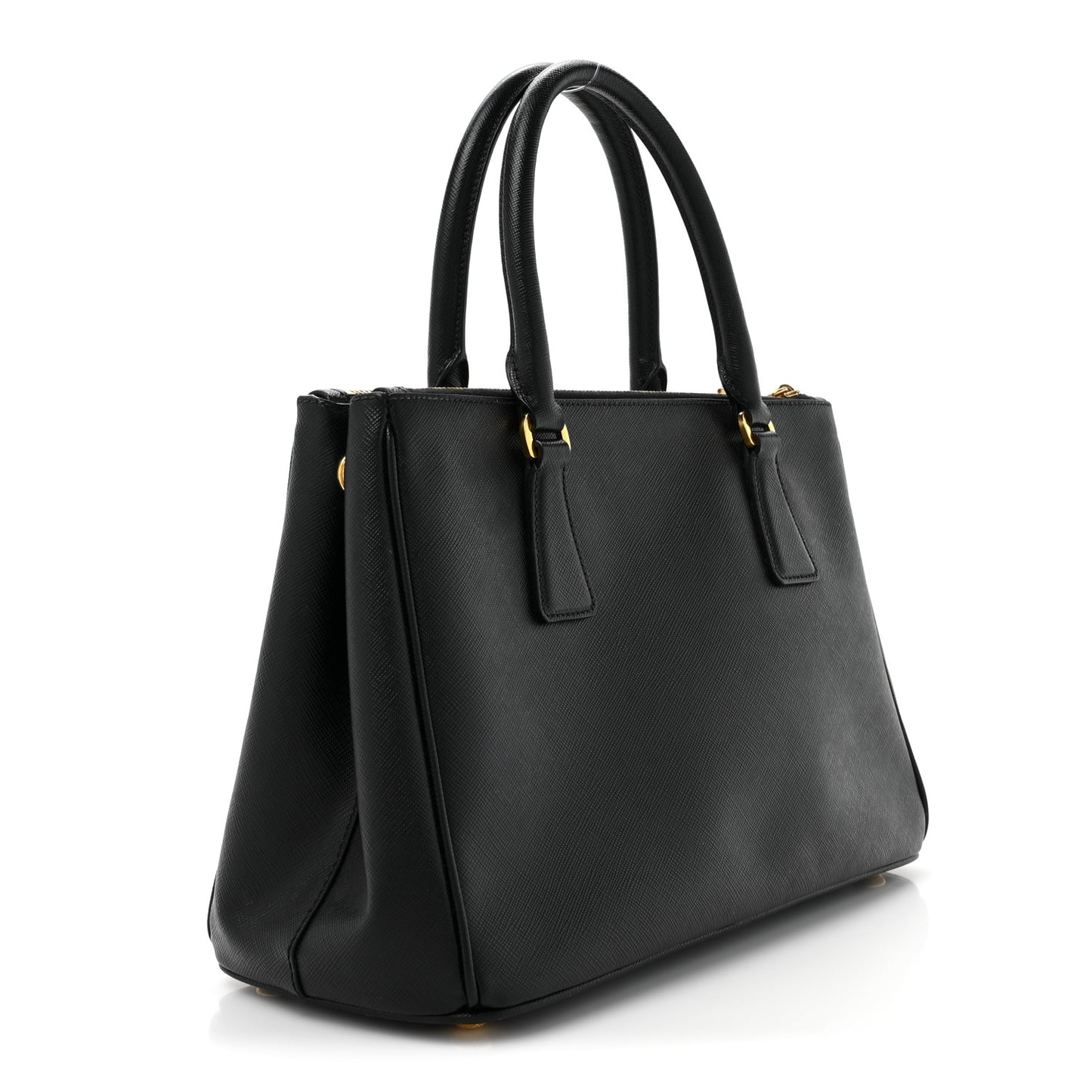 Saffiano Small Galleria Double Zip Tote Black