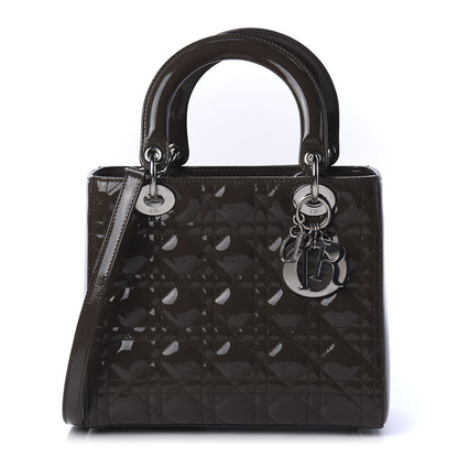 Christian Dior Patent Cannage Medium Lady Dior Dark Brown 1 of 9