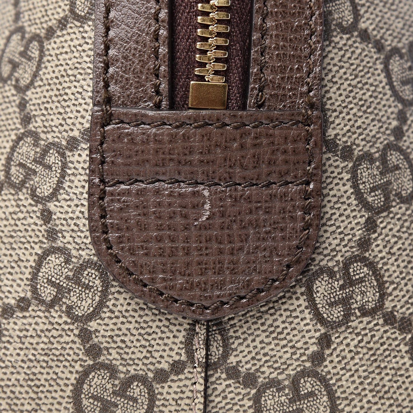 GG Supreme Monogram Web Medium Ophidia Top Handle Dome Bag Brown