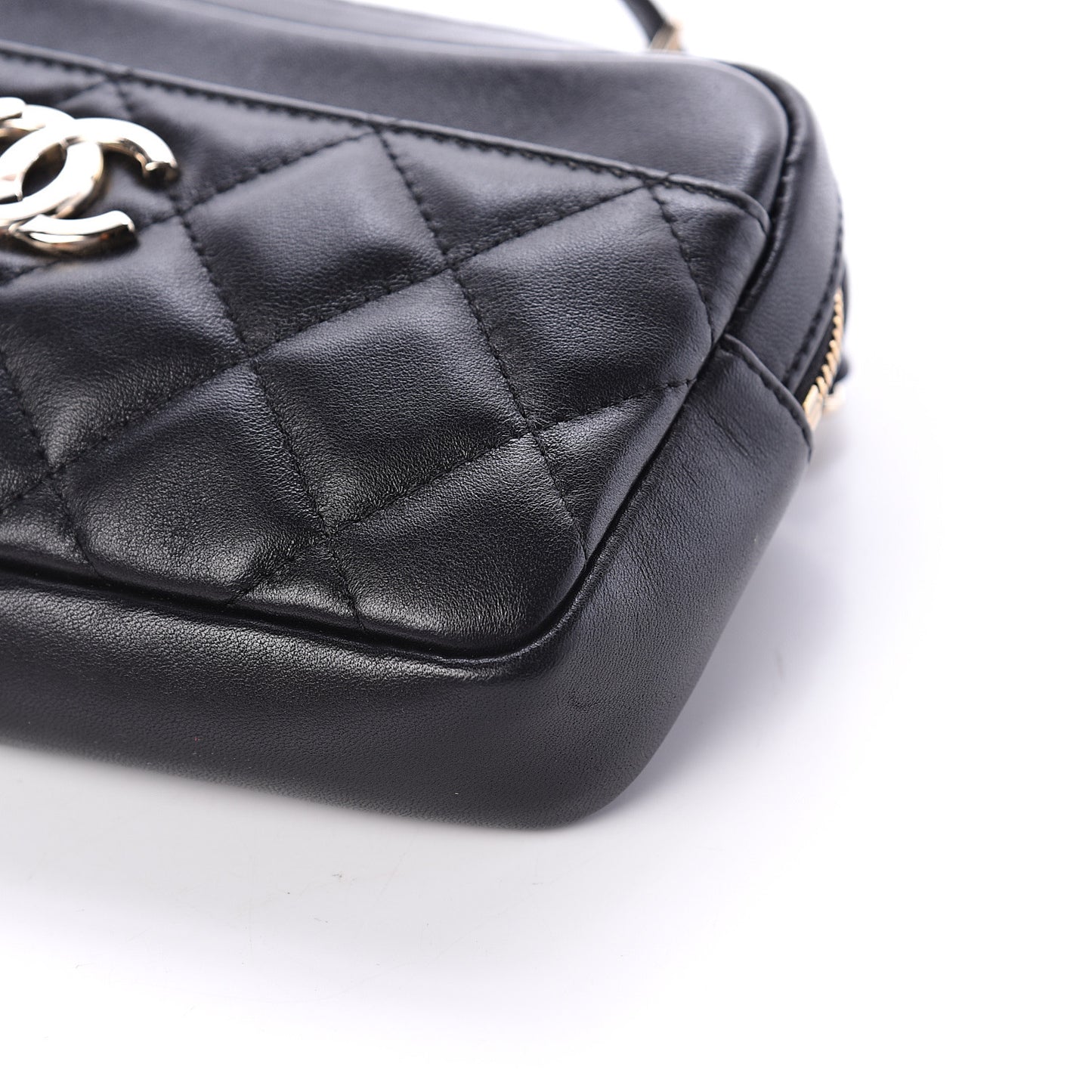 Lambskin Quilted Waist Bag Black