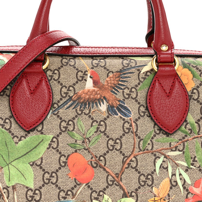 Gucci GG Supreme Monogram Tian Small Boston Beige Multicolor Red 8 of 13