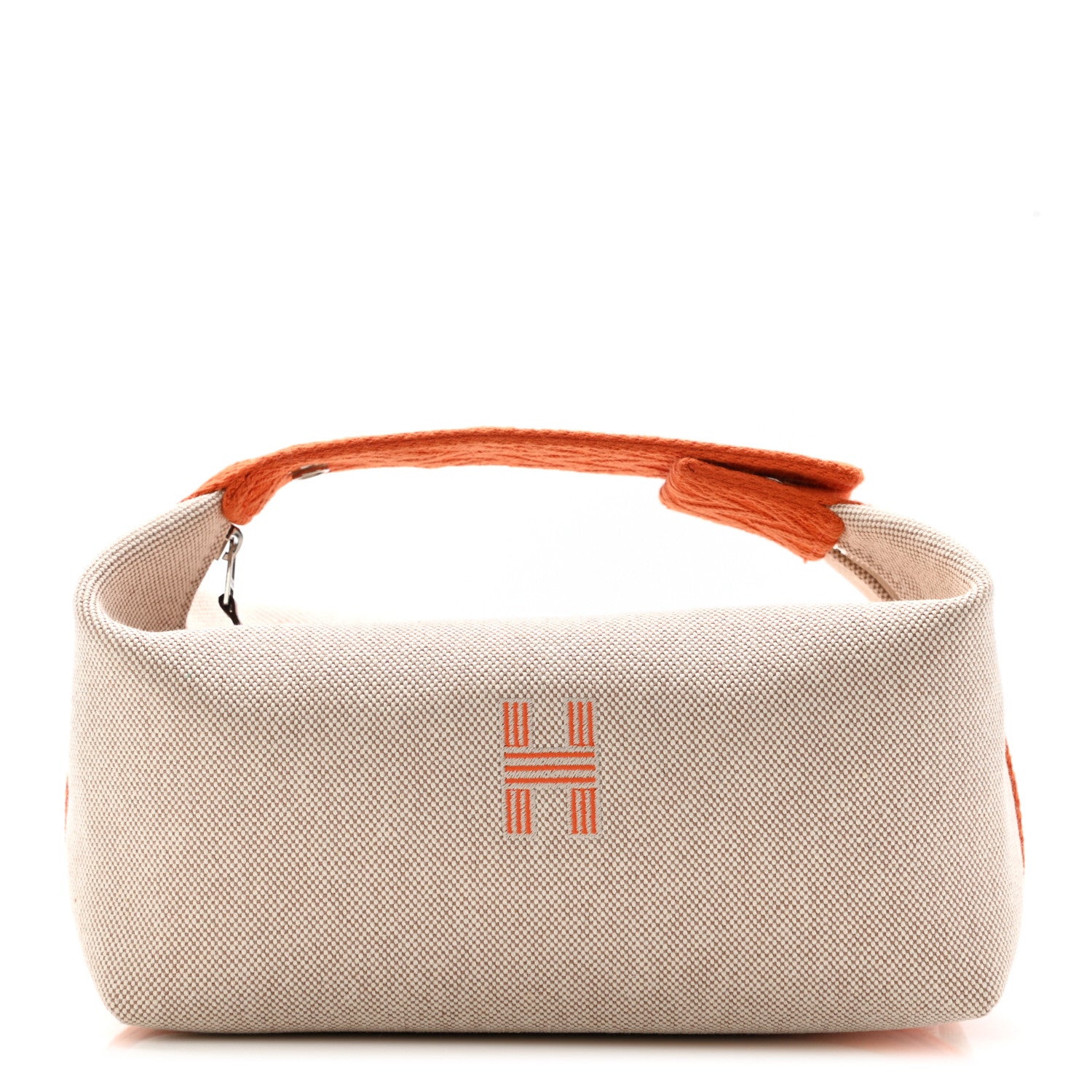 Hermes Canvas Small Bride-A-Brac Pouch Natural Orange 1 of 10