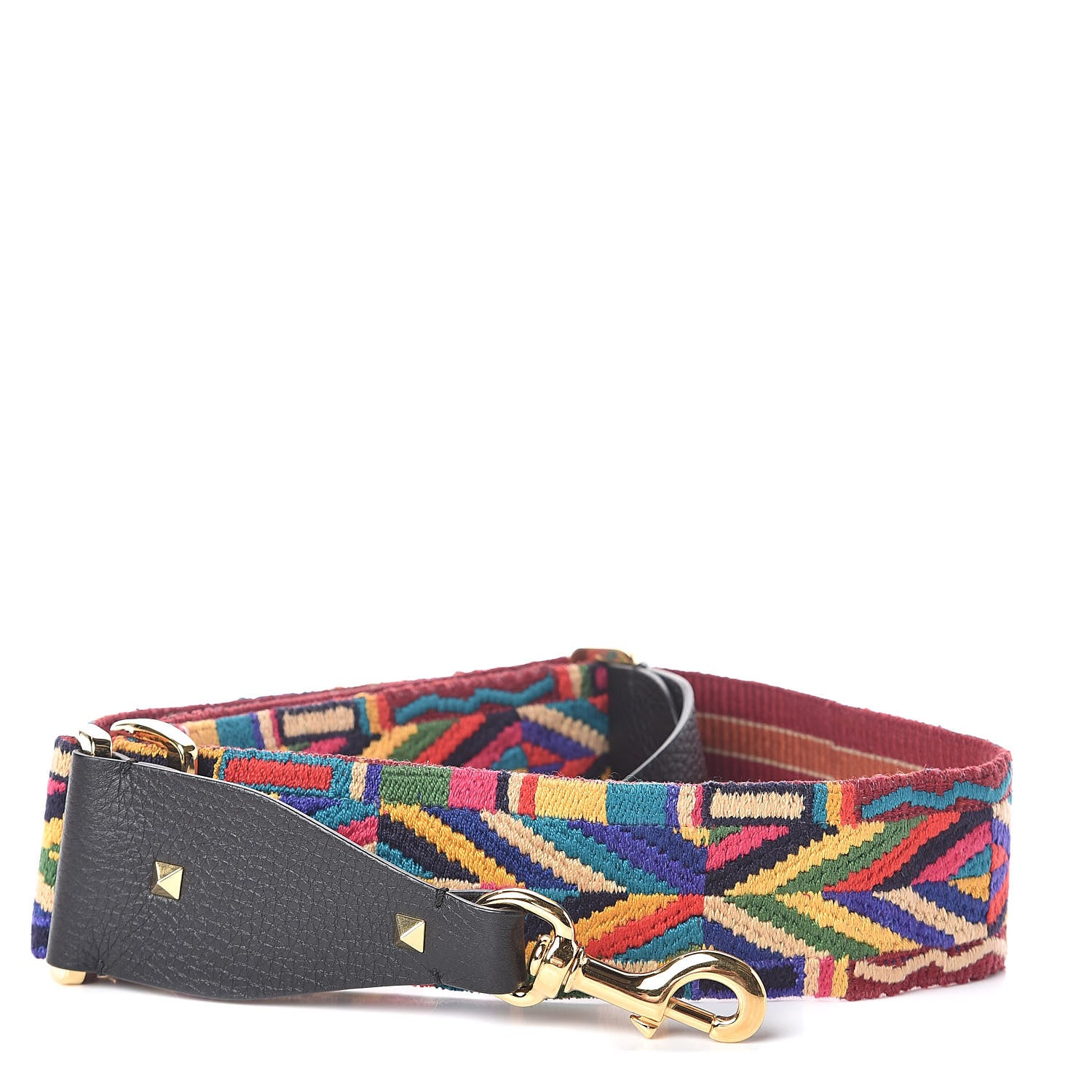 Valentino Garavani Canvas Native Couture 1975 Embroidered Rockstud Guitar Strap Multicolor 1 of 3