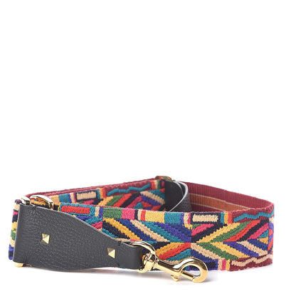 Valentino Garavani Canvas Native Couture 1975 Embroidered Rockstud Guitar Strap Multicolor 1 of 3