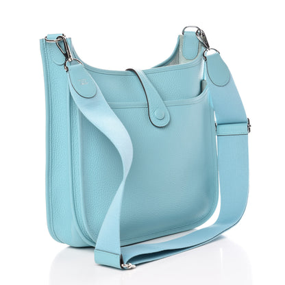 Hermes Taurillon Clemence Evelyne III PM Bleu Atoll 3 of 10