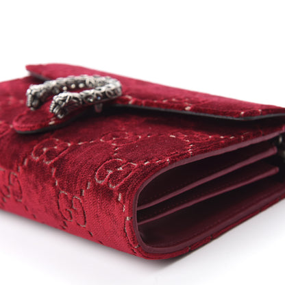 Gucci Velvet GG Monogram Mini Dionysus Chain Wallet Red Cipria 6 of 10