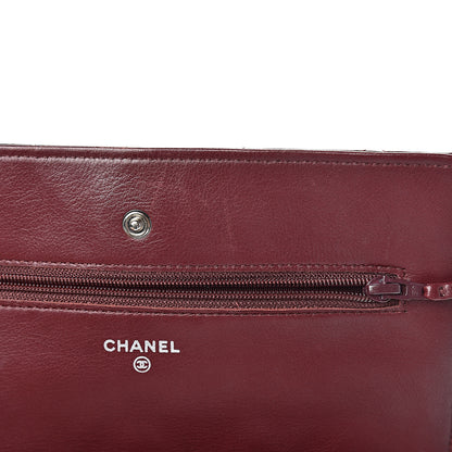 Chanel Patent Quilted Wallet On Chain WOC Burgundy 13 of 18