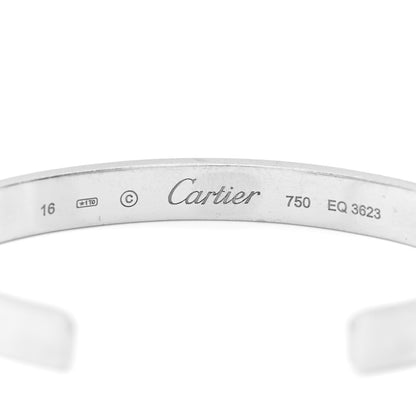 Cartier 18K White Gold LOVE Cuff Bracelet 16 7 of 8