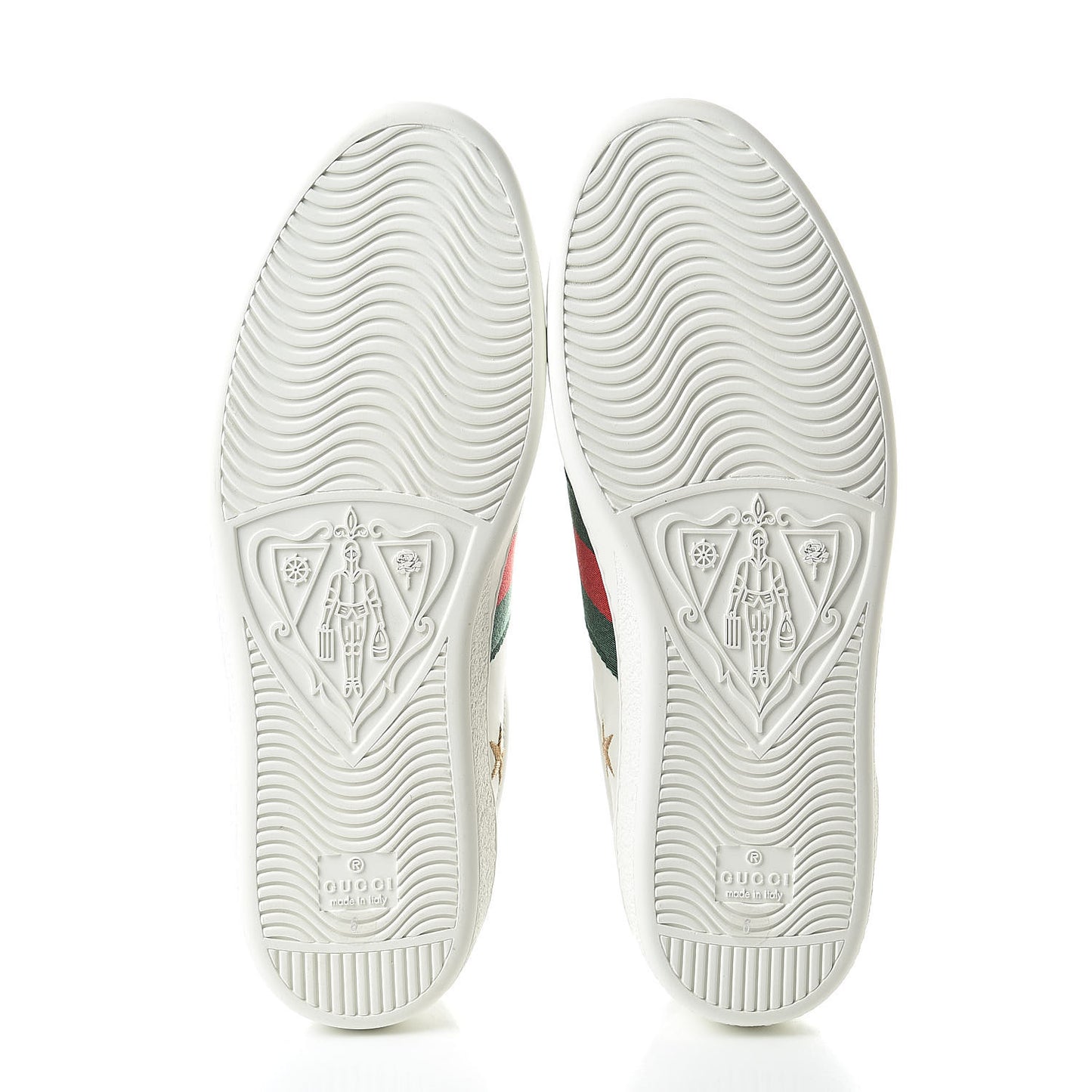 Calfskin Ayers Web Bee Star Embroidered Mens Ace Sneakers 6 White Green