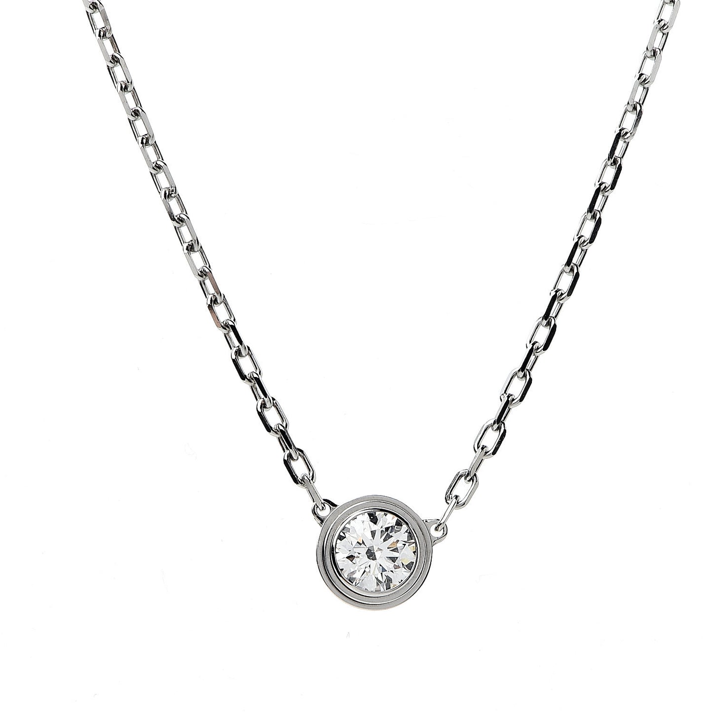 18K White Gold Diamond LM D'Amour Pendant Necklace