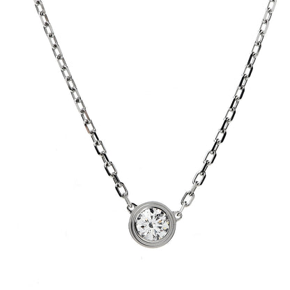 Cartier 18K White Gold Diamond LM D'Amour Pendant Necklace 4 of 7