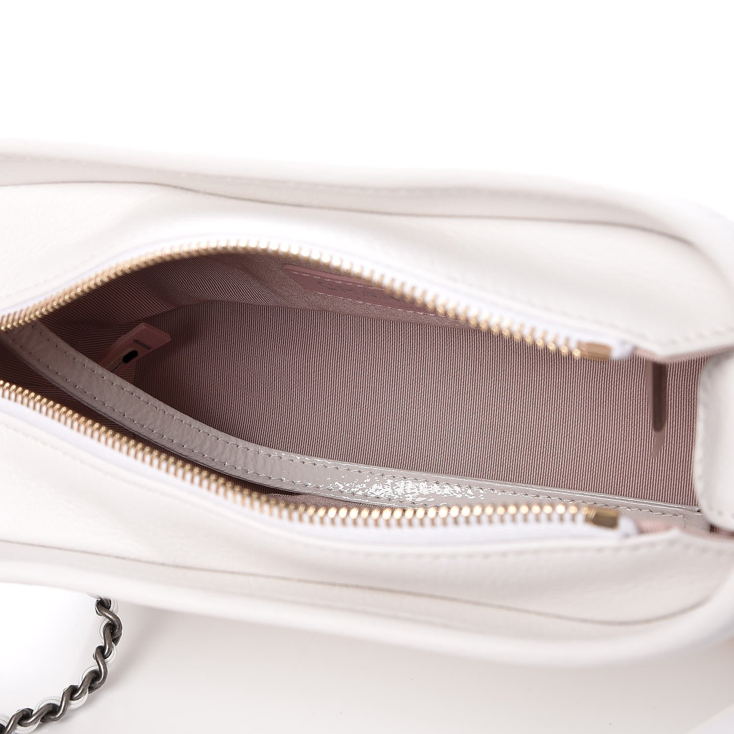 Chanel Patent Goatskin Quilted Small Gabrielle Hobo White 5 of 9