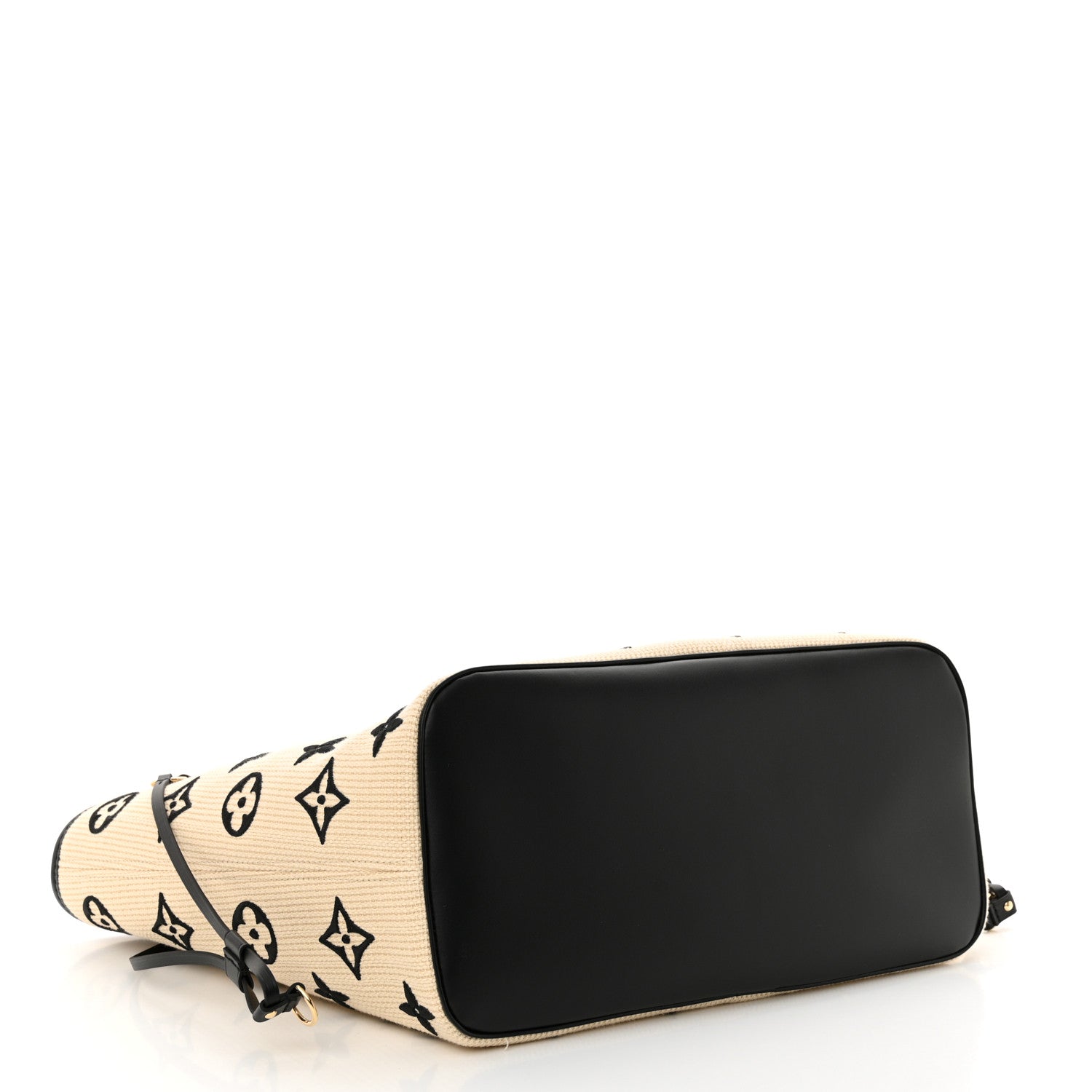 Louis Vuitton Cotton Monogram Embroidered Neverfull MM Beige Black 5 of 10