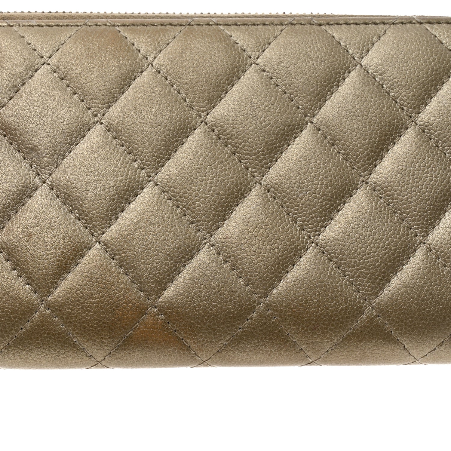 Chanel Iridescent Caviar Quilted Large Gusset Zip Around Wallet Beige 11 of 11