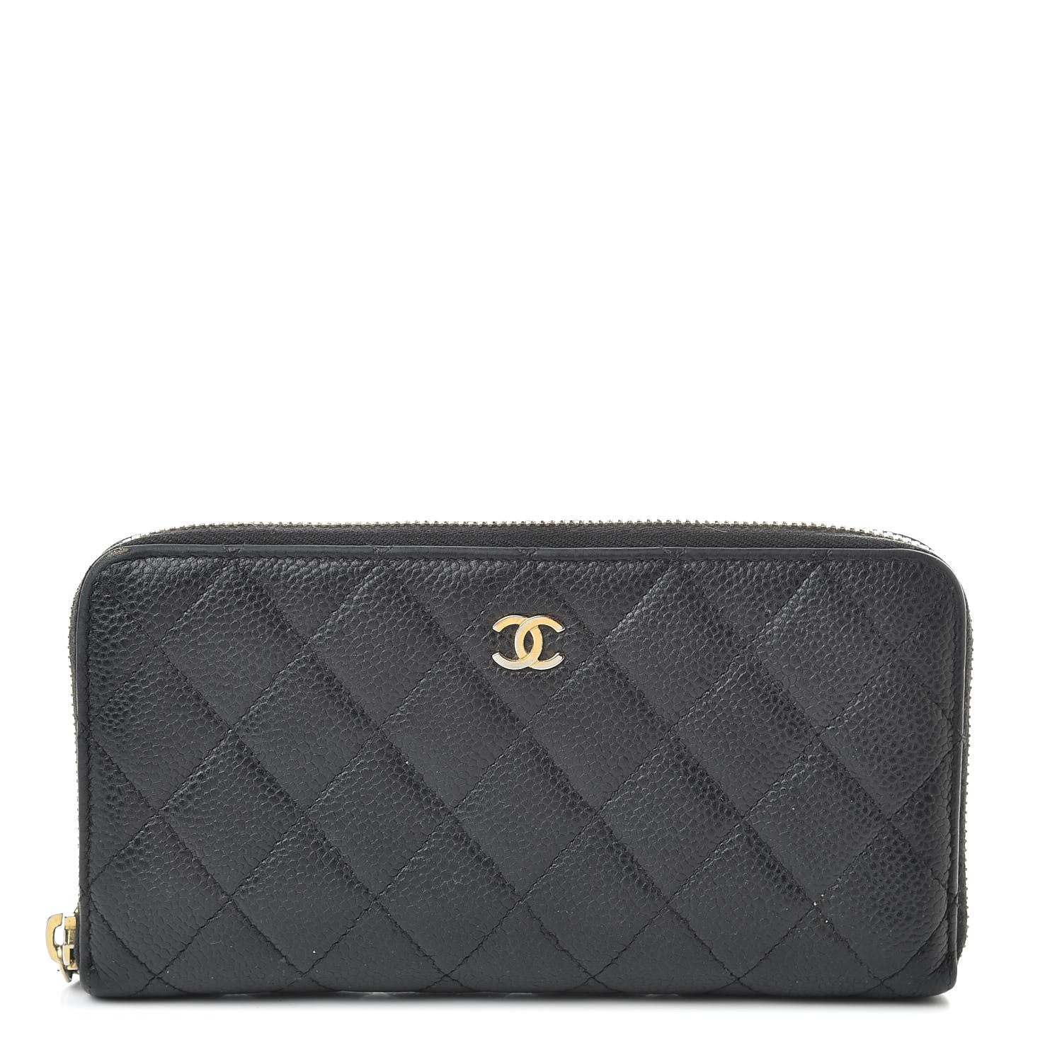 Chanel Caviar Quilted Large Gusset Zip Around Wallet Black 1 of 16