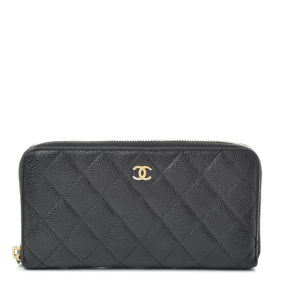 Chanel Caviar Quilted Large Gusset Zip Around Wallet Black 1 of 16