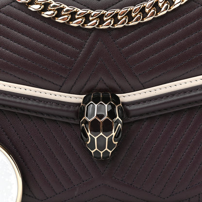 Bulgari Quilted Nappa Smooth Calfskin Serpenti Forever Diamond Blast Shoulder Bag Plum 7 of 9