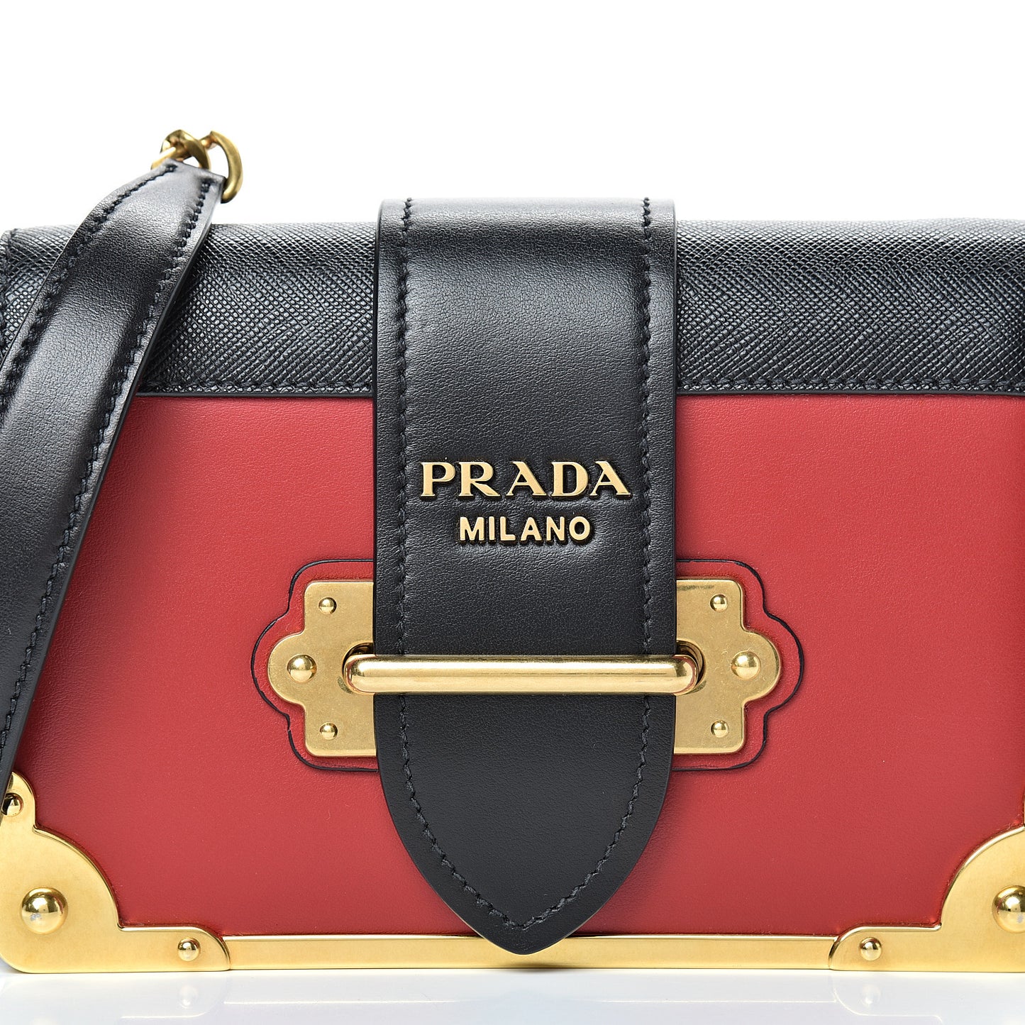City Calfskin Saffiano Cahier Bag Fuoco Black