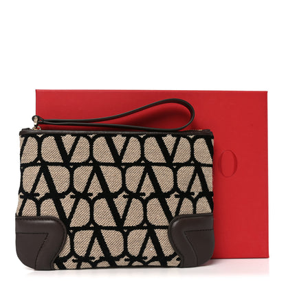 Valentino Garavani Toile Iconographe Pouch Naturale Black Fondant 7 of 7