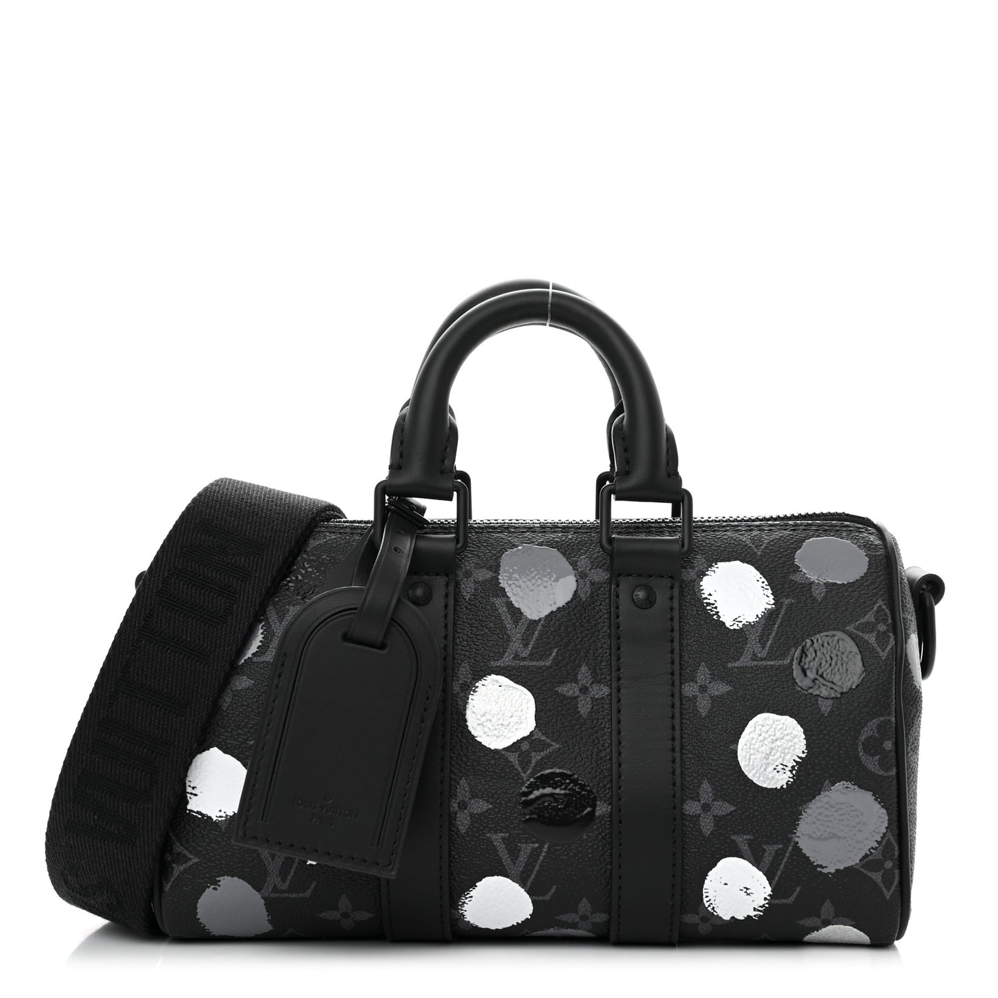 LV X YK Monogram Eclipse Keepall Bandouliere 25 Black Silver