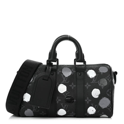 Louis Vuitton LV X YK Monogram Eclipse Keepall Bandouliere 25 Black Silver 1 of 9