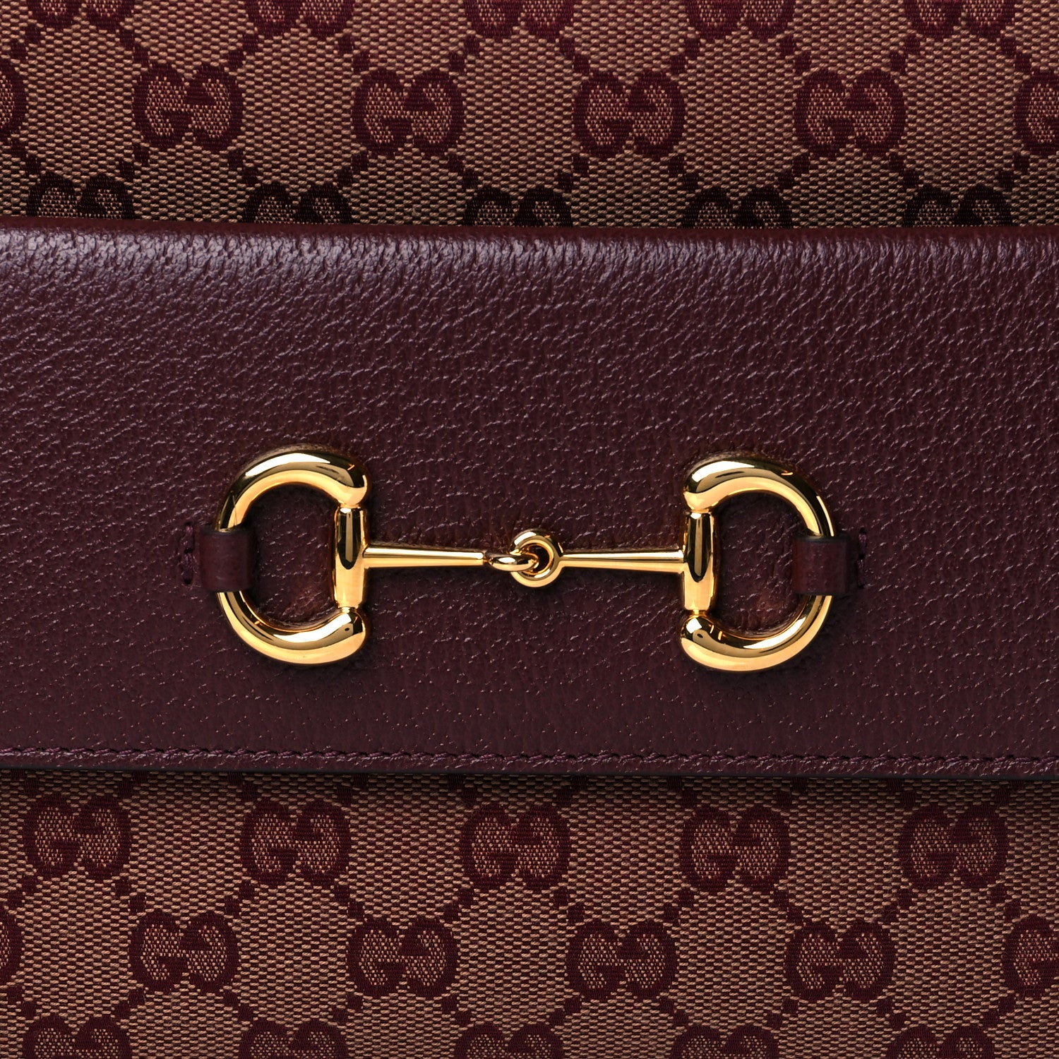 Gucci Monogram Textured Dollar Calfskin Small Horsebit 1955 Shoulder Bag Sahara Rubino Chardonnay 9 of 11