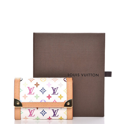 Louis Vuitton Monogram Multicolor Porte-Monnaie Plat Coin Purse White 9 of 9