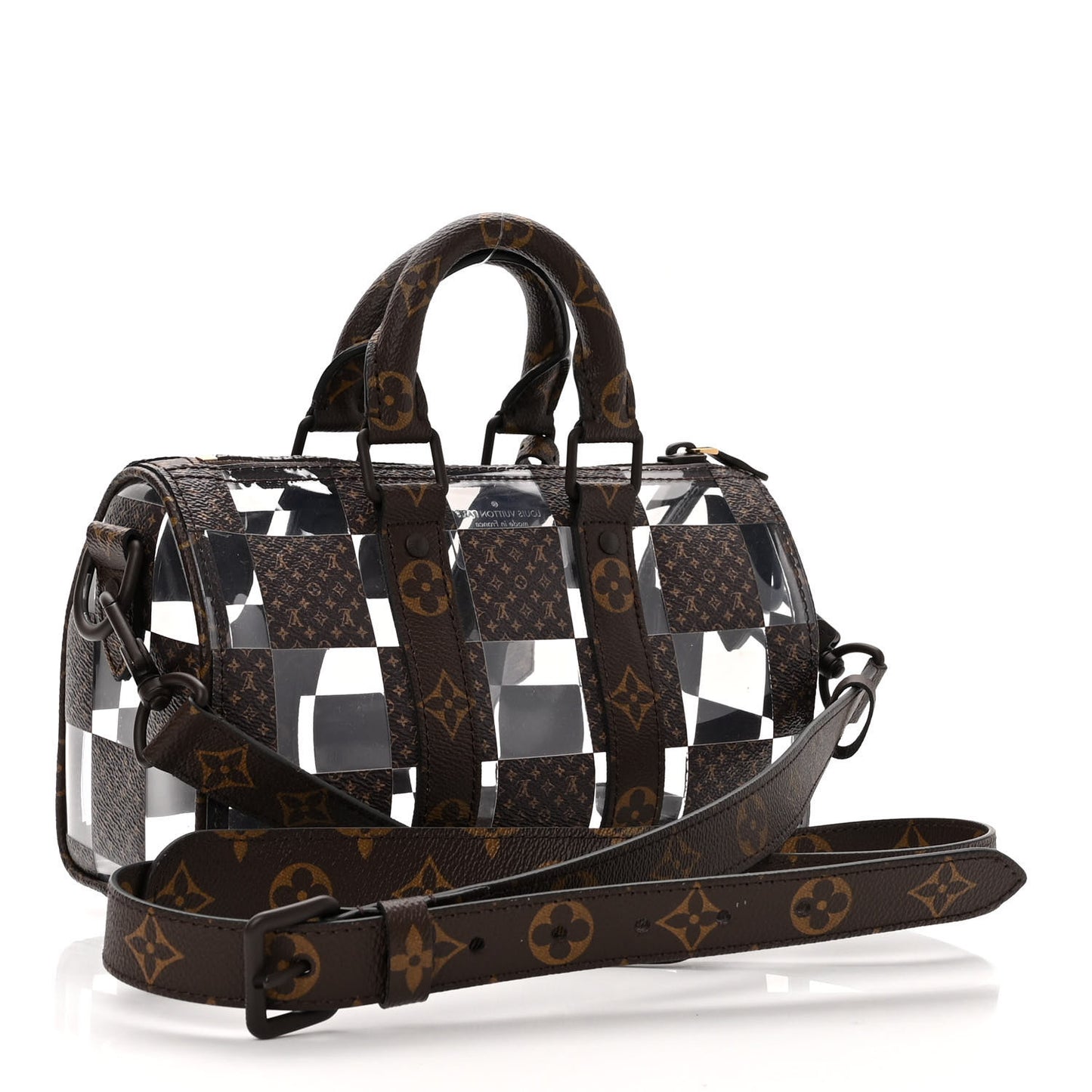 PVC Monogram Chess Keepall Bandouliere 25