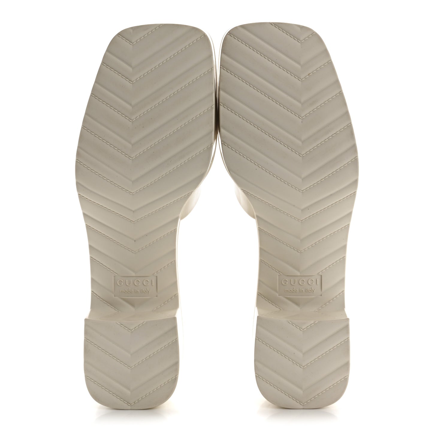 Rubber Gucci Logo Womens Platform 20/60mm Slide Sandals 38 Mystic White