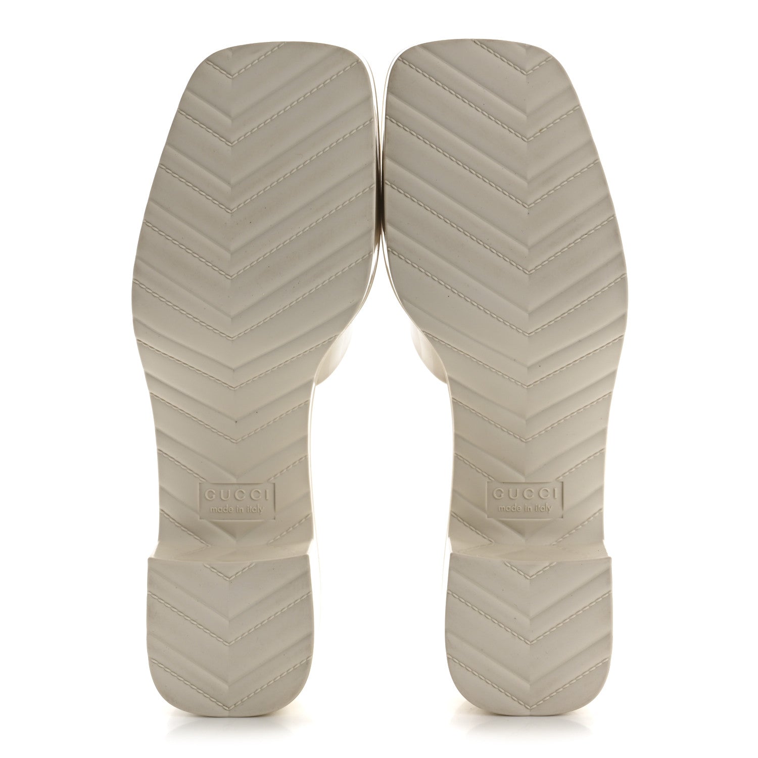 Gucci Rubber Gucci Logo Womens Platform 20/60mm Slide Sandals 38 Mystic White 6 of 9