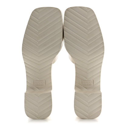 Gucci Rubber Gucci Logo Womens Platform 20/60mm Slide Sandals 38 Mystic White 6 of 9