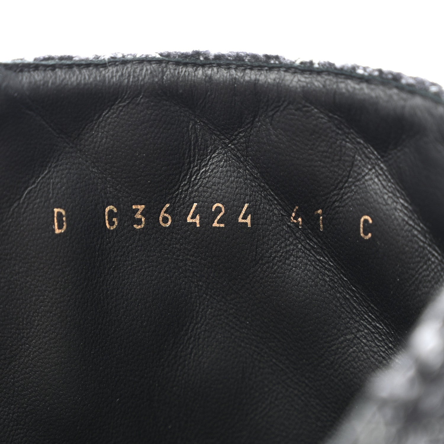 Chanel Tweed Lambskin Quilted Lace Up Combat Boots 41 Black Grey 9 of 9