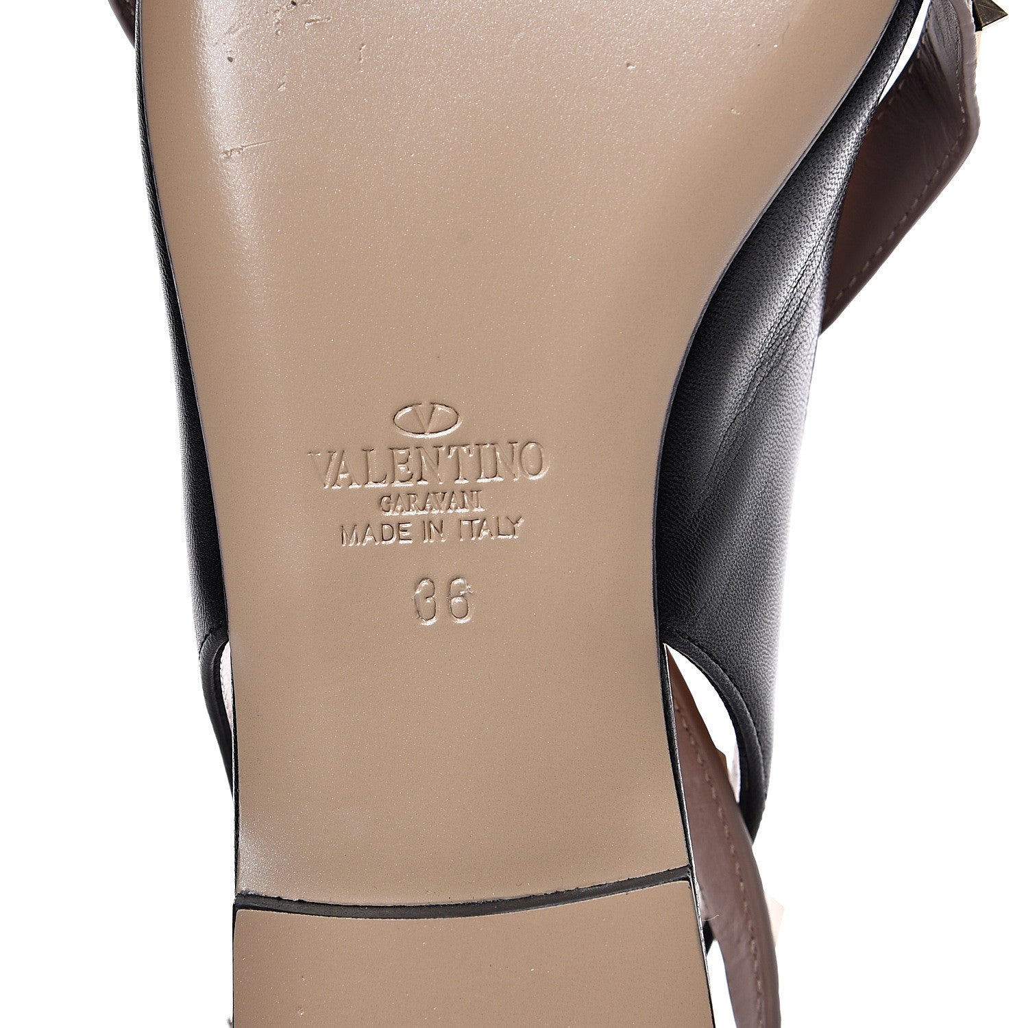 Valentino Garavani Nappa Rockstud Crisscross Slingback Flats 36 Black Poudre 8 of 9
