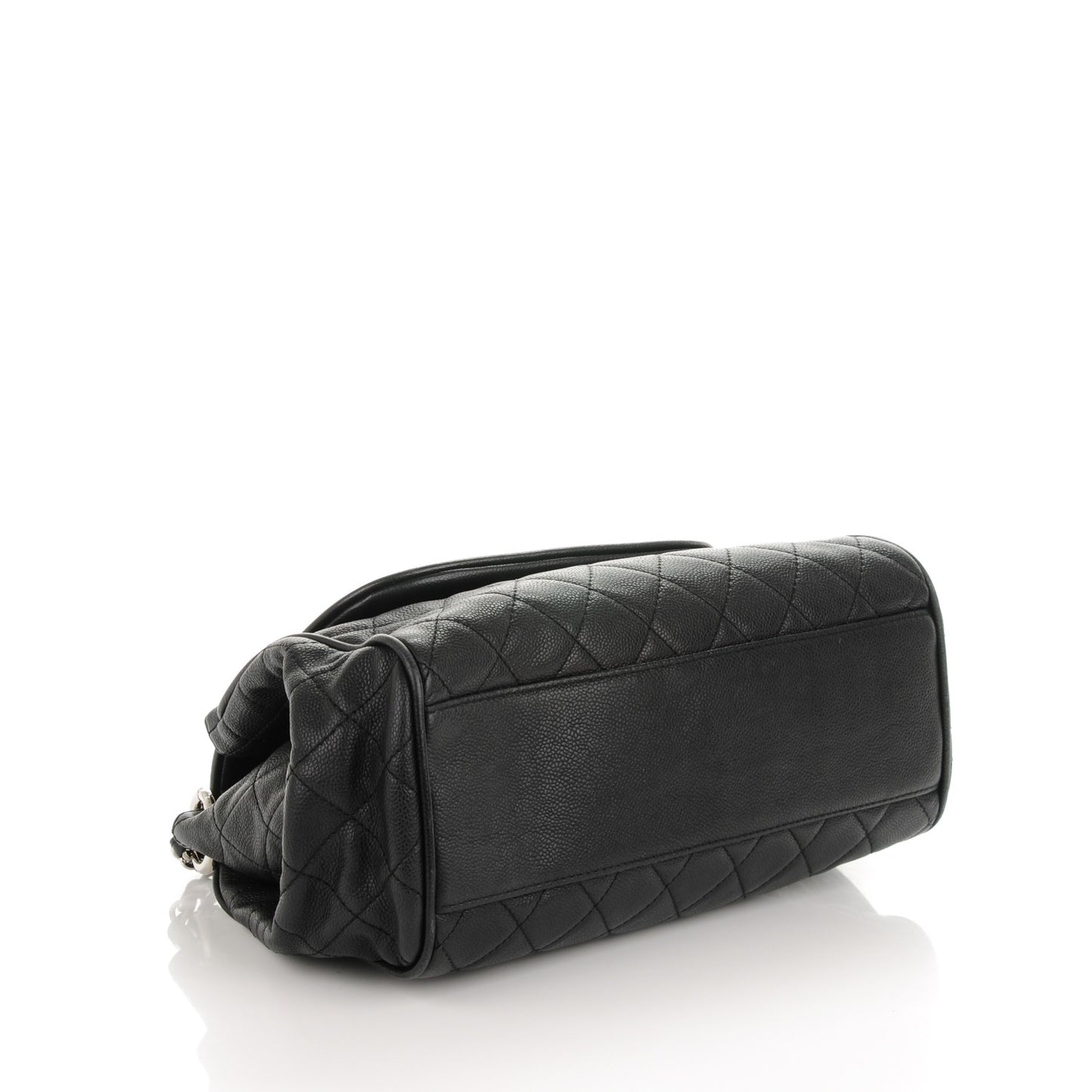 Caviar Quilted Timeless Accordion Flap Black