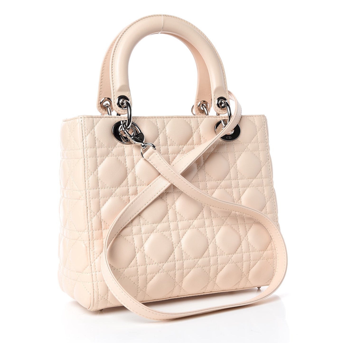 Lambskin Cannage Medium Lady Dior Light Beige