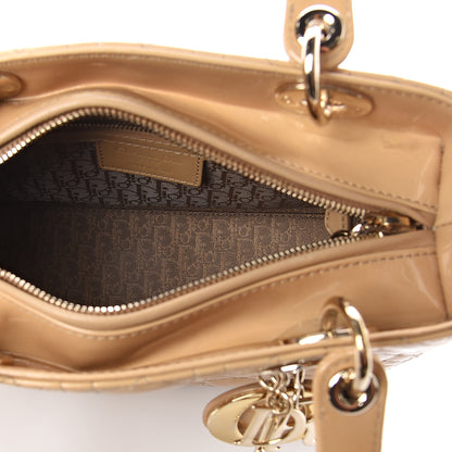 Christian Dior Patent Cannage Medium Lady Dior Beige 4 of 7