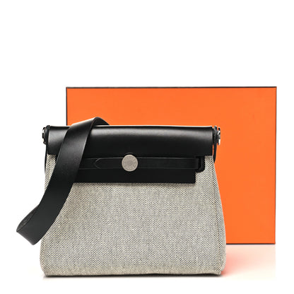 Hermes Military Toile Vache Hunter Herbag Zip Retourne 20 Ecru Black 11 of 11