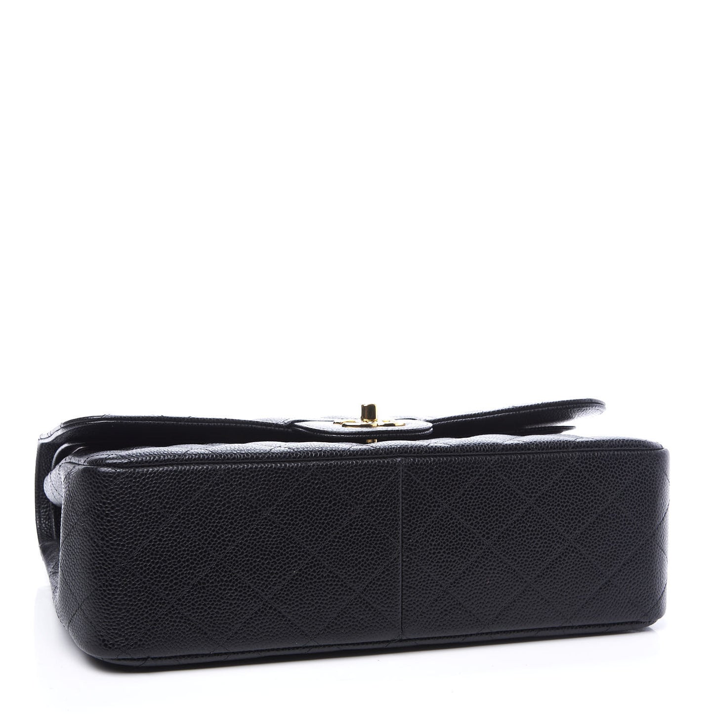 Caviar Quilted Jumbo Double Flap Black