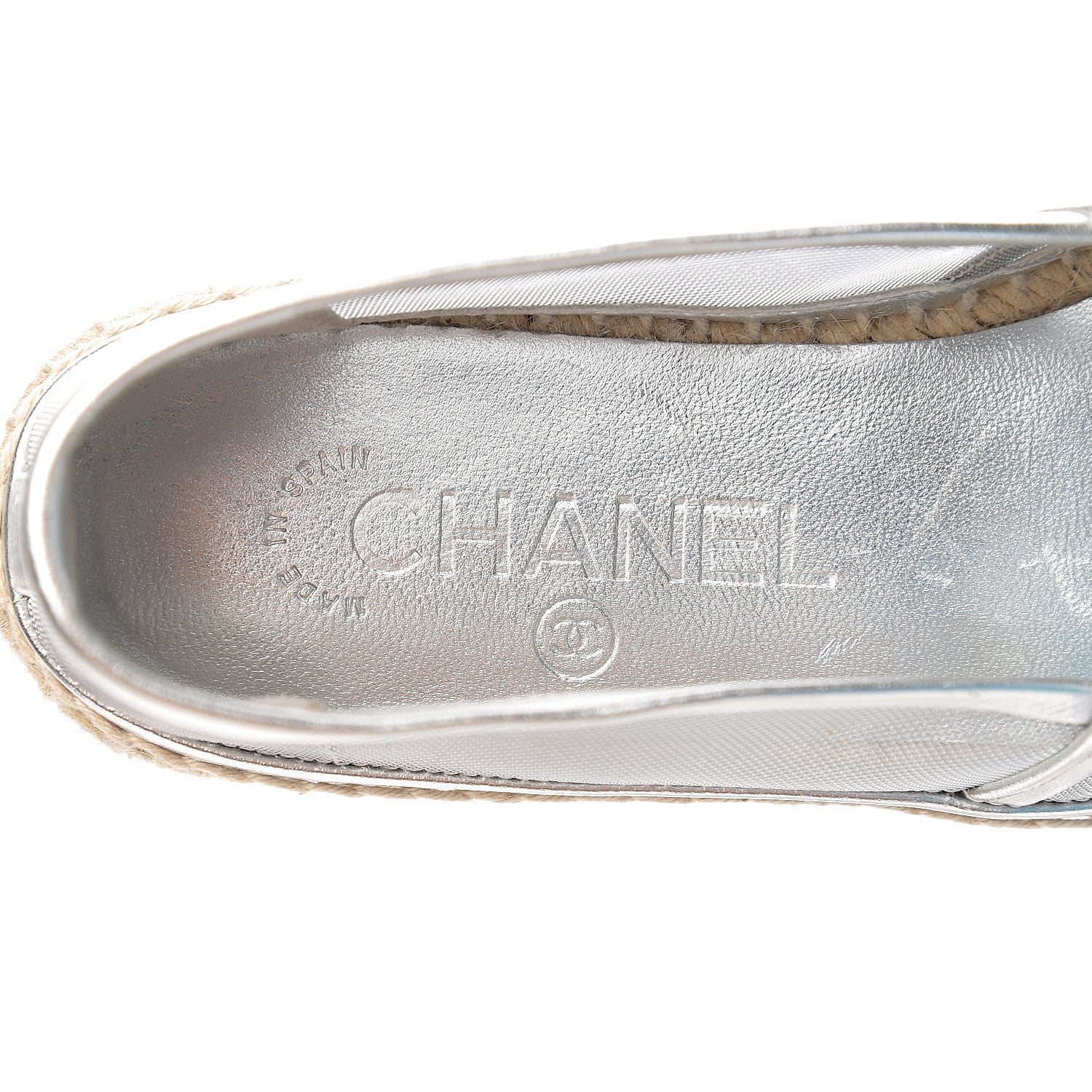 Chanel Mesh Grosgrain CC Espadrilles 36 Silver 6 of 10