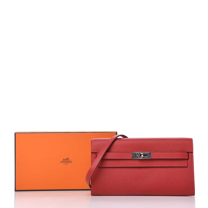 Hermes Epsom Kelly Wallet To Go Rouge Casaque 11 of 11
