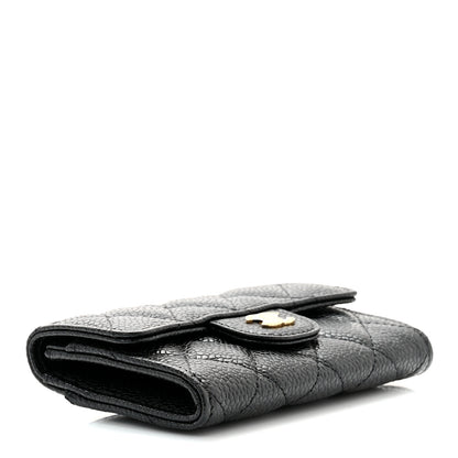 Chanel Caviar Quilted Flap Card Holder Wallet Black 4 of 7