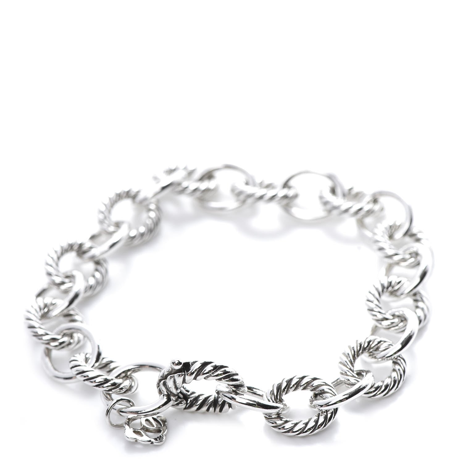 David Yurman Sterling Silver 10mm Medium Oval Link Bracelet 2 of 10