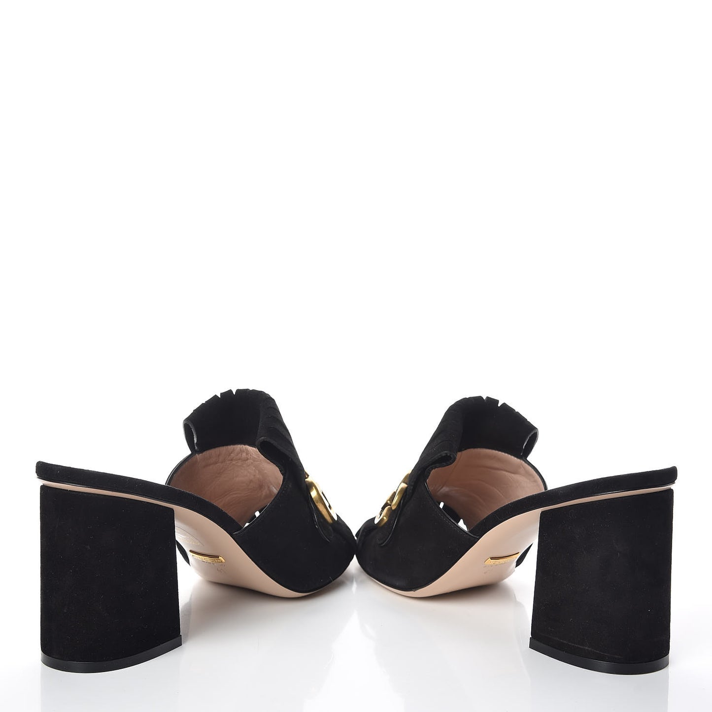 Kid Scamosciato GG Marmont Fringe 75mm Slide Sandals 41 Black