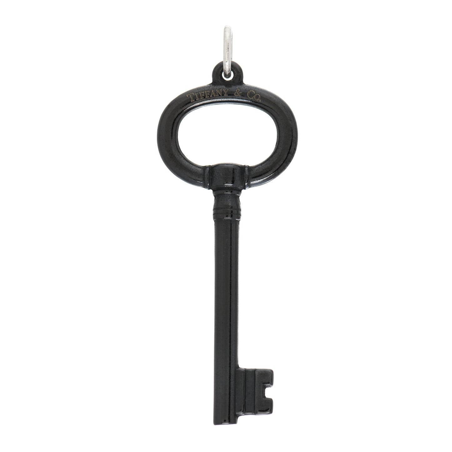 Black Titanium Oval Key Pendant