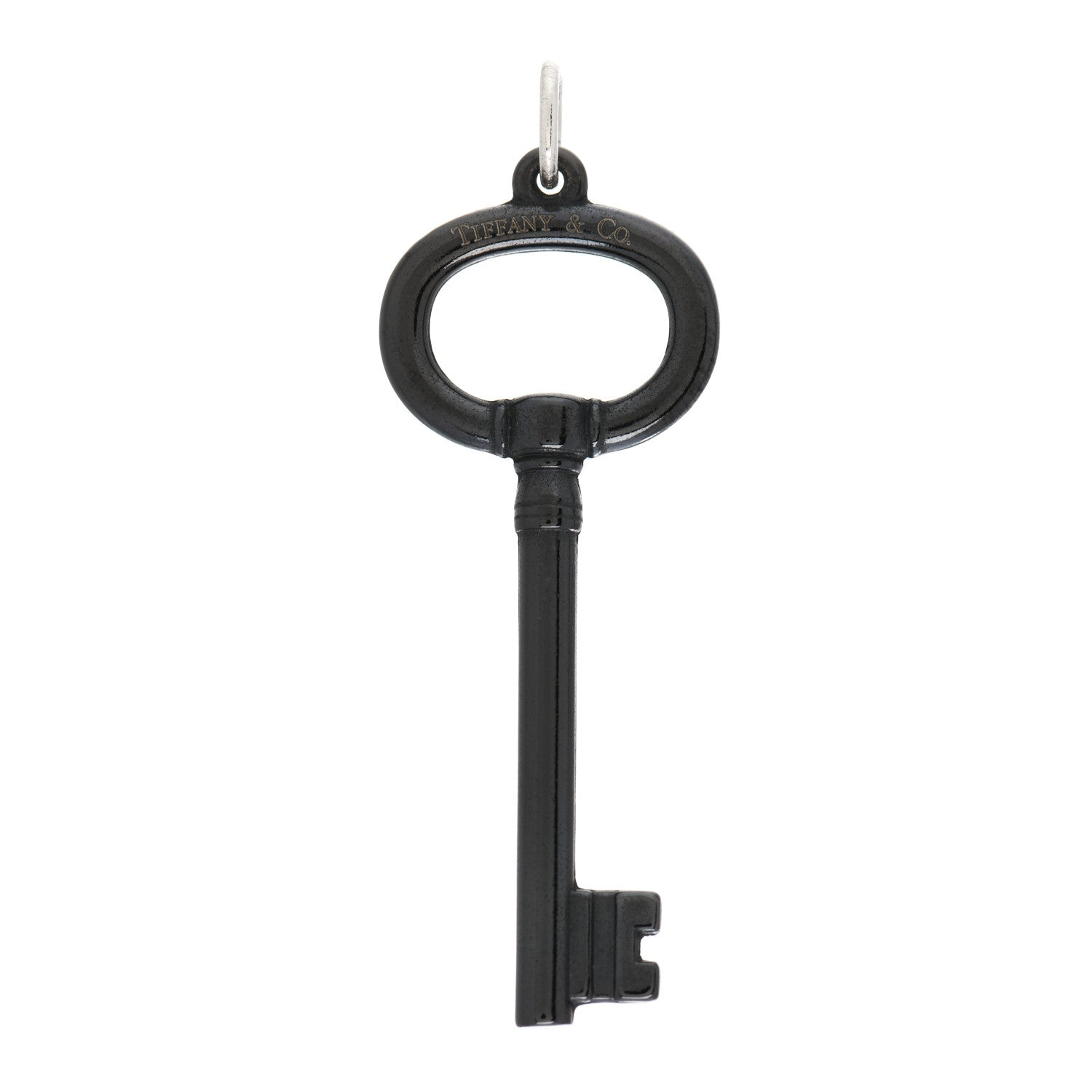 Tiffany Black Titanium Oval Key Pendant 1 of 5