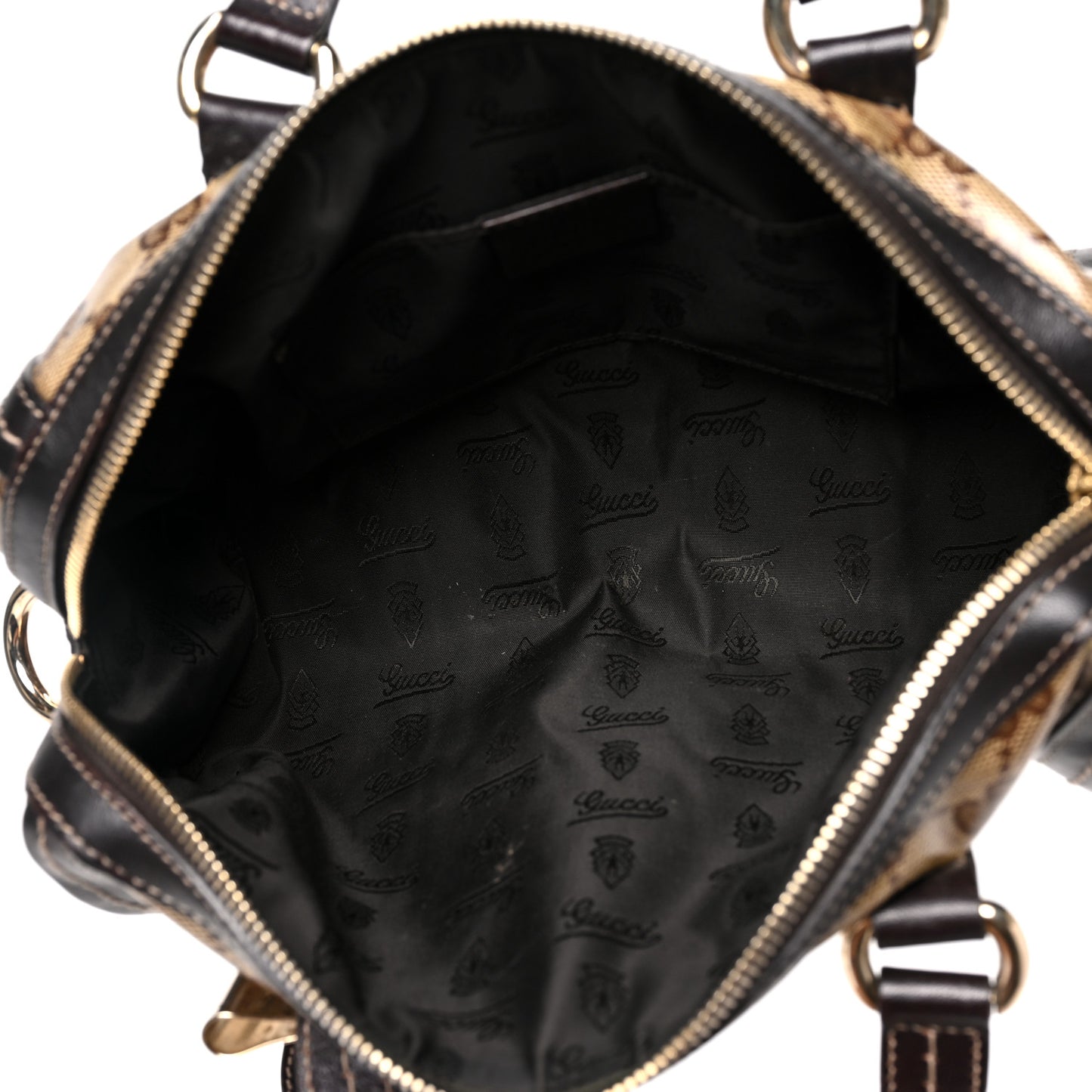 Crystal Monogram Duchessa Small Boston Bag Brown