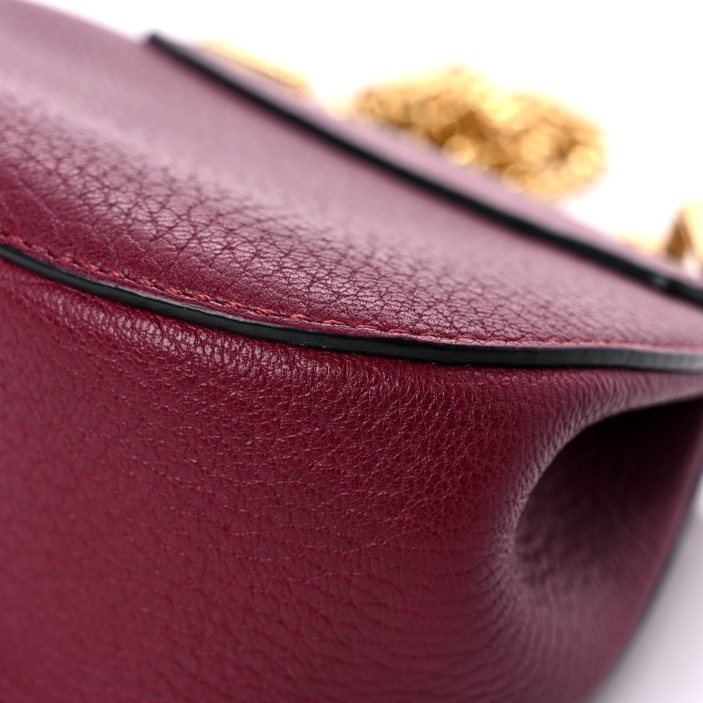 Grained Lambskin Mini Drew Shoulder Bag Wine Purple