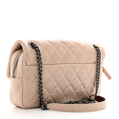 Chanel Glazed Calfskin Quilted Medium Duo Color Flap Light Pink 3 of 10
