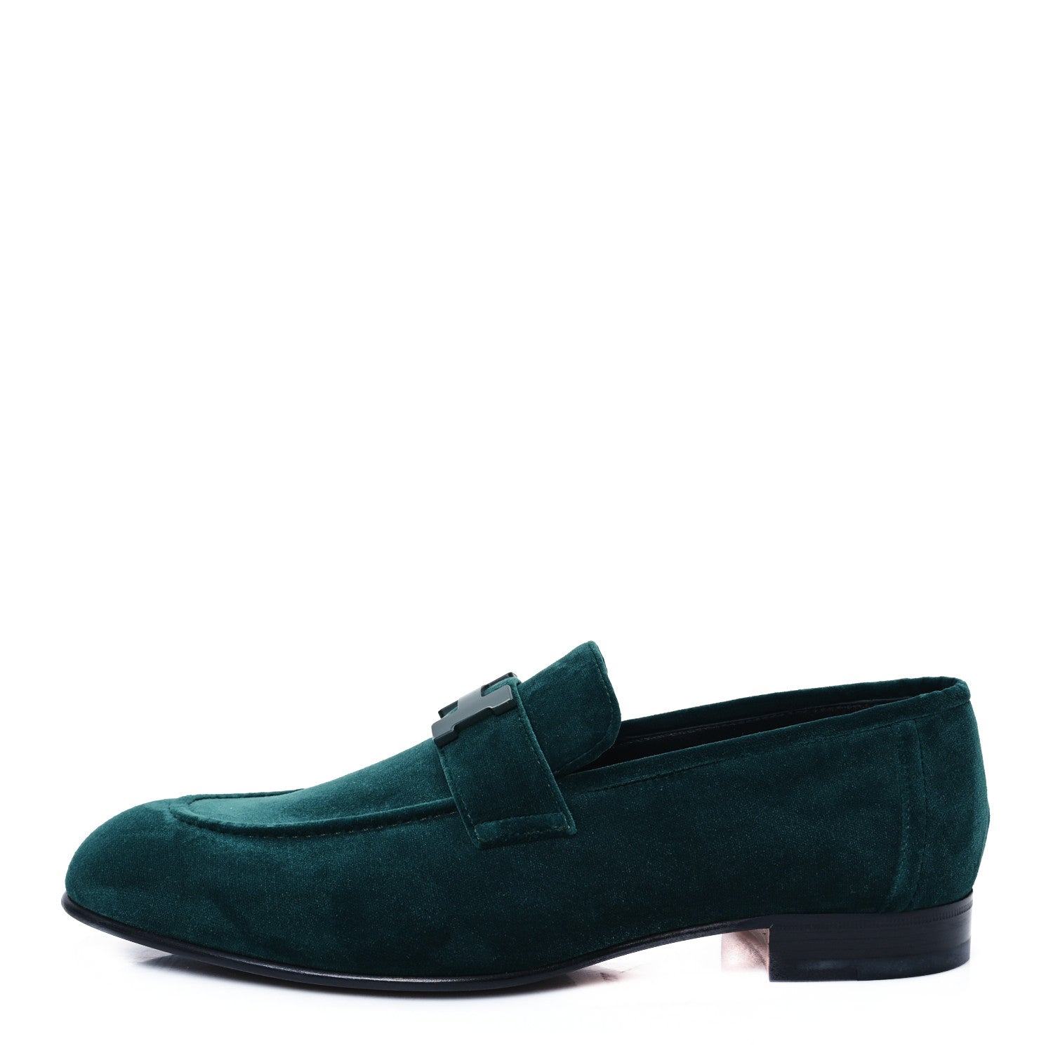 Hermes Velvet Mens Paris Loafers 41 Vert Fonce 1 of 10