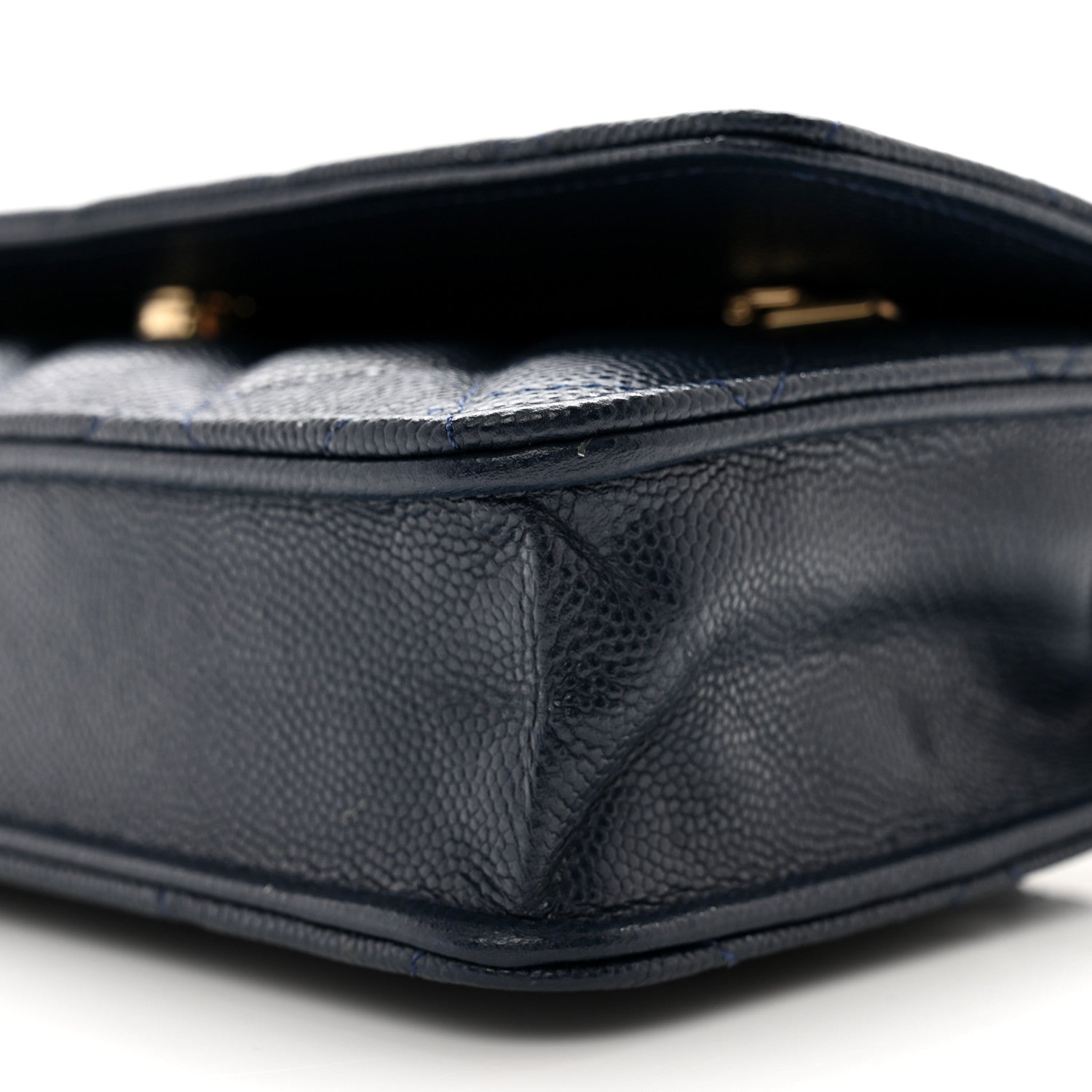 Chanel Caviar Quilted Wallet on Chain WOC Navy Blue 11 of 11